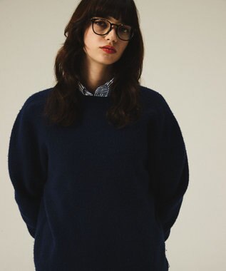 J.PRESS MEN 【J.PRESS ORIGINALS】【UNISEX】Shaggy Saddle Crew Neck Sweater ネイビー系