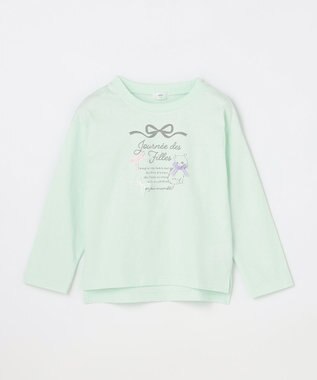 ANY KIDS 【綿100%】ロゴプリント 長袖Tシャツ ミント