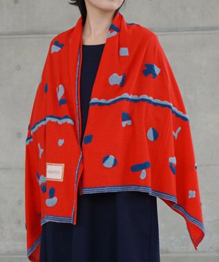 nitorito 【UNISEX】Sanpo オリジナル柄 ストール red