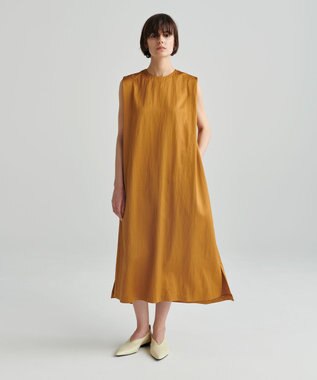 NAVE 【ReNAVE　洗える】グロスサテン ドレス キャメル系