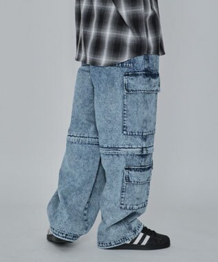 WEGO 2WAYマルチデニムカーゴパンツ デニム淡加工色