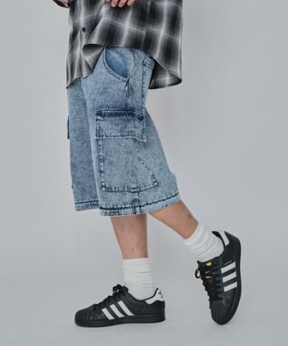 WEGO 2WAYマルチデニムカーゴパンツ デニム淡加工色