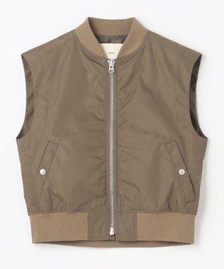 NAVE 【Nave　洗える】リサイクルツイル ノースリーブブルゾン カーキ系