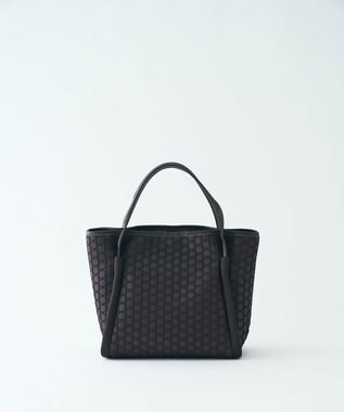 MIYABIYA LAQUOH【撥水加工】篭目柄エンボスボンディング スリム２WAYトート チョコ