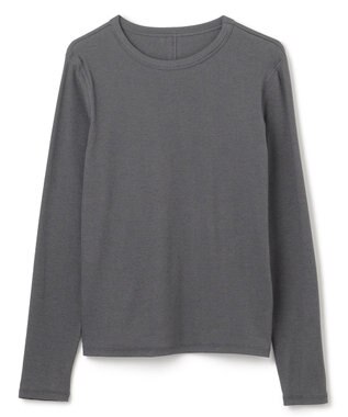 UNFILO コットンカシミヤ クルーネックカットソー チャコール