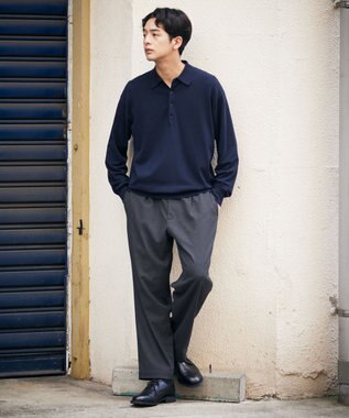 UNFILO MENS 【男女兼用】ソフトサーモ アンチピリングニット ポロ ネイビー