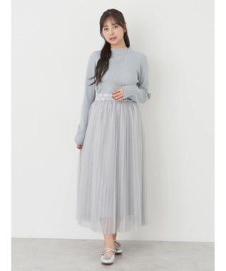 earth music&ecology 切り替えリブニットプルオーバー Sax