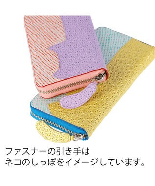 tsumori chisato CARRY スプリングねこパズル ラウンドファスナー長財布 パープル