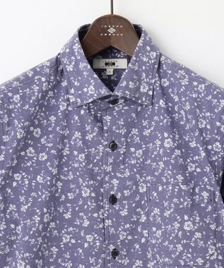 JOSEPH ABBOUD 【洗える】フラワーモチーフストレッチ シャツ ネイビー系5