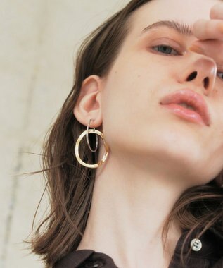YECCA VECCA オーバルフープピアス Gold