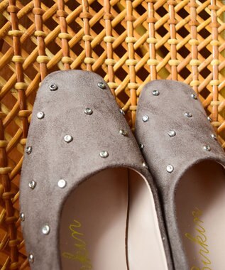 Bridget Birkin 【Bridget Birkin】ドットビジューフラットシューズ ブラウンスウェード