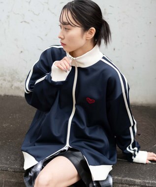 WEGO 【ユニセックス着用ITEM】ライントラックジャケット ネイビー