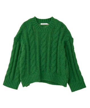 AMERICAN HOLIC 透かしケーブルニットプルオーバー Green