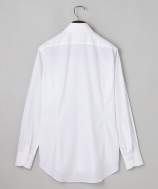 GOTAIRIKU 【形態安定】PREMIUMPLEATS_セミワイドカラー _織柄_通年ドレスシャツ(25年モデル) ホワイト系(折柄/ヘリンボーン)