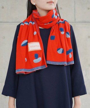 nitorito 【UNISEX】Sanpo オリジナル柄 ストール red