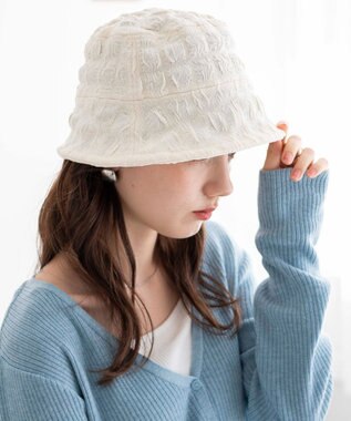 WEGO ポップコーンバケットハット オフホワイト