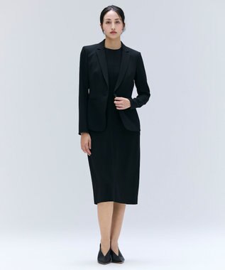 BEIGE， 【洗える・L-size】CINDY / クルーネックノースリーブワンピース Black x Black