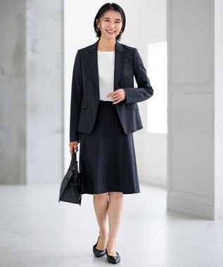 23区 L 【新色追加/セットアップ対応】ラフィーネウール 一つ釦 ジャケット ネイビーストライプ