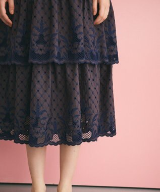 GRACE CONTINENTAL カットワークembドレス ブラウン