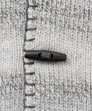 JOSEPH ABBOUD 【キングサイズ・インポート素材/アルパカブレンド/軽い】アルパカブレンドかすりボーダー ニット ジャケット ライトグレー系2