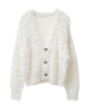 Green Parks ・Ｐｅｔｉｔ　Ｆｌｅｕｒ　シャギーニットカーディガン Off White