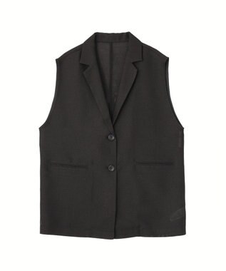 Green Parks メッシュフレンチスリーブジレ Black