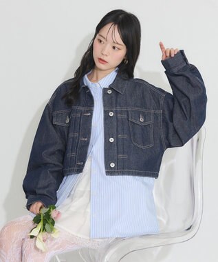 earth music&ecology ショートデニムジャケット Indigo
