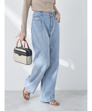 earth music&ecology タックルーズデニムパンツ Light Indigo