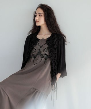 Green Parks ■ＥＳＣＡＲ　フロントレースキャミワンピース Gray Beige