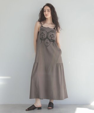 Green Parks ■ＥＳＣＡＲ　フロントレースキャミワンピース Gray Beige
