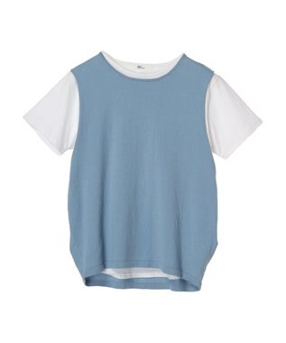 CRAFT STANDARD BOUTIQUE ＳＥＴ　カットプルオーバー＋ニットベスト Sax