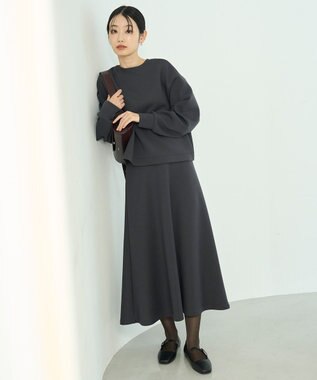 UNFILO L 【2WAY】BEAUTY FORM JERSEY ハーフZIP プルオーバー チャコール