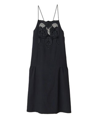 Green Parks ■ＥＳＣＡＲ　フロントレースキャミワンピース Black