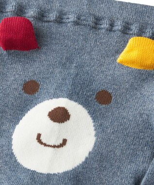 MIKI HOUSE HOT BISCUITS 【70-100cm】 顔ドン のびのび ベビースパッツ インディゴブルー