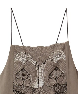 Green Parks ■ＥＳＣＡＲ　フロントレースキャミワンピース Gray Beige