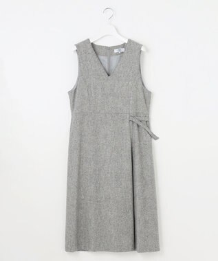 J.PRESS LADIES L 【WEB限定カラーあり】ツイードツイル ジャンパー ドレス ライトグレー系