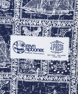 J.PRESS MEN Reyn spooner×J.PRESS 総柄クルーネック ポケットTシャツ ネイビー系5