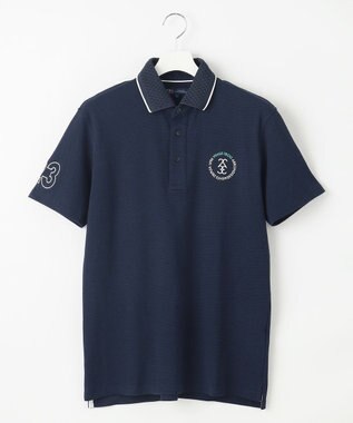 23区GOLF 【MEN】ナンバリングカノコ半袖ポロシャツ ネイビー系