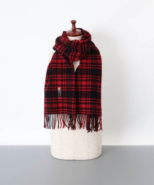 AURORA 【 POLO RALPH LAUREN（ポロ ラルフ ローレン） 】 Polo ベア　フリンジ　ウールスカーフ レッド