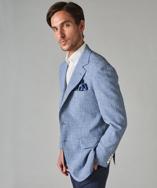 GOTAIRIKU 【完全オリジナル素材】タイワンタフタ ジャケット ダルブルー系