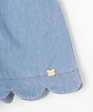 ANY KIDS 裾 スカラップ ショートパンツ デニムブルー