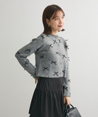 Green Parks ・ＡＮＤＳＥＡＲＣＨ　メニーリボンニットカーディガン