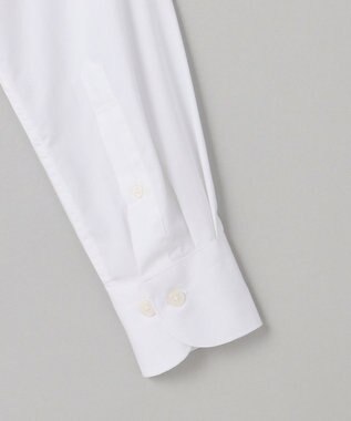GOTAIRIKU 【形態安定】PREMIUMPLEATS_セミワイドカラー _織柄_通年ドレスシャツ(25年モデル) ホワイト系(折柄/ヘリンボーン)