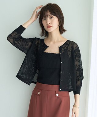 YECCA VECCA 【2点SET】インナーセットレース柄カーディガン