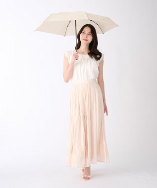 MOONBAT 【3秒でたためる傘/コンパクト】urawaza 小町(ウラワザ コマチ)  折りたたみ傘 無地 50cm ベージュ