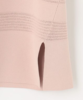 自由区 【洗える】クレープストレッチボーダー ニット ピンク系