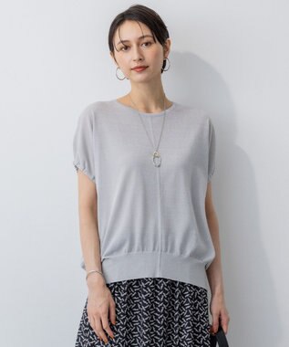 【洗える】クリスピーシアールレックス ギャザースリーブ ラメ ニット