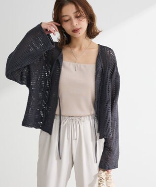 Green Parks Ｉ　前後２ｗａｙ　メッシュショート丈カーディガン