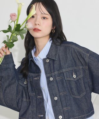 earth music&ecology ショートデニムジャケット Indigo