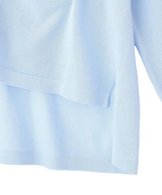 YECCA VECCA ハイゲージミドル丈Vネックカーディガン Sax